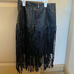 Mossimo for Target Black Midi Fringe Skirt